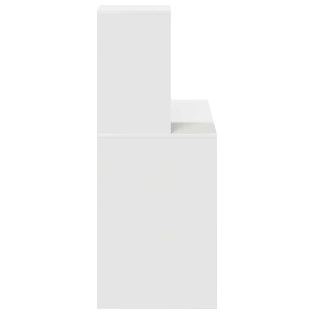 Desk with Shelf White 102 x 50 x 124 cm Engineered wood